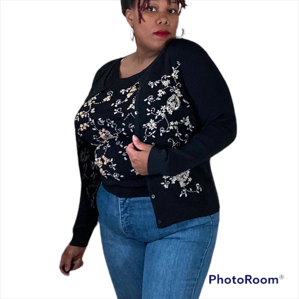 Retro 2- Piece Sequin Cardigan Set